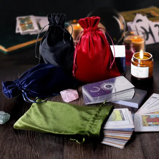 Soft Velvet Gift Bags, 5.5 x7.8inch Dice Storage Bag with Drawstring, Velvet Storage Bag for Tarot Card Holder Bag Jewelry Pouch Enthusiasts Hand Gift Bags {5}