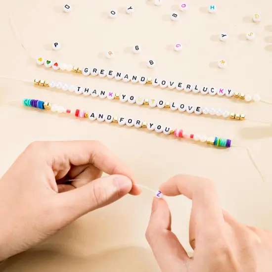 Friendship Bracelet Kit 4 Boxes-13056 Pcs 72 Colors Bracelet Making Kits with Clay Beads, 7200 Pcs Glass Seed Beads and 3 Styles Letter Beads with Charms for Bracelet Making Gift {4}