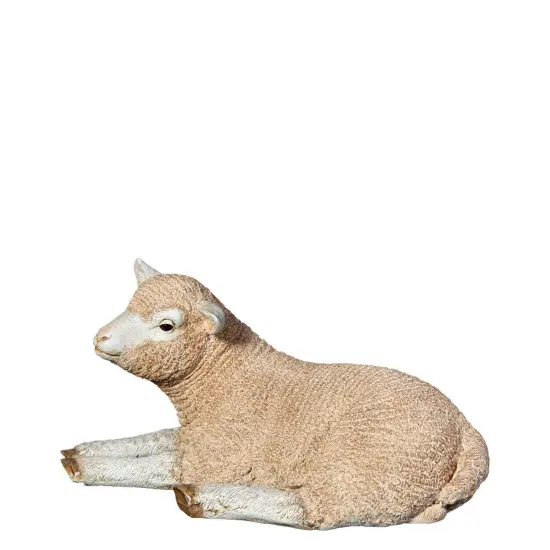 Laying Baby Merino Lamb Life Size Statue {1}