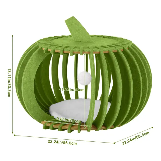 Portable & Collapsible Bed for Cats Dogs, Ideal Gift for Cat Dogs Lovers & Halloween Decor Green {2}