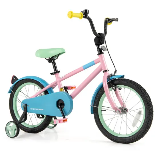 Pink Kids Bike with Adjustable Handlebar and Saddle for Comfortable Riding {9}