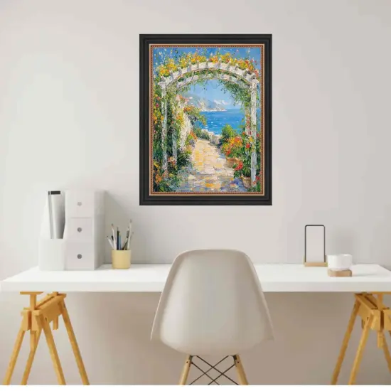 Modern Black Scoop With Gold Bead Picture Frame 16x16 frame {5}