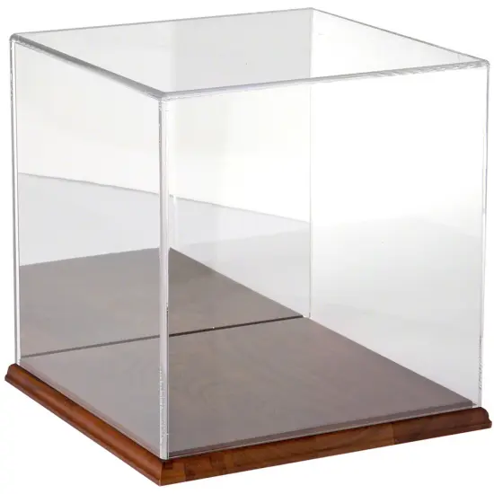 Plymor Clear Acrylic Display Case, 10" x 10" x 10" Hardwood (Mirrored) {1}