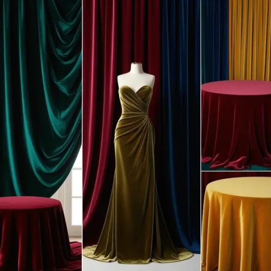 1 Yard Luxe Velvet Upholstery & Curtain Fabric for Home & Apparel 56" Wide Dark Green {3}