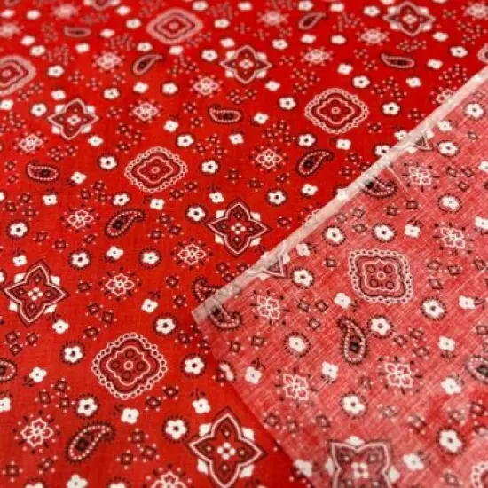1 Yard Bandana Print Poly Cotton Fabric 58" Red {1}