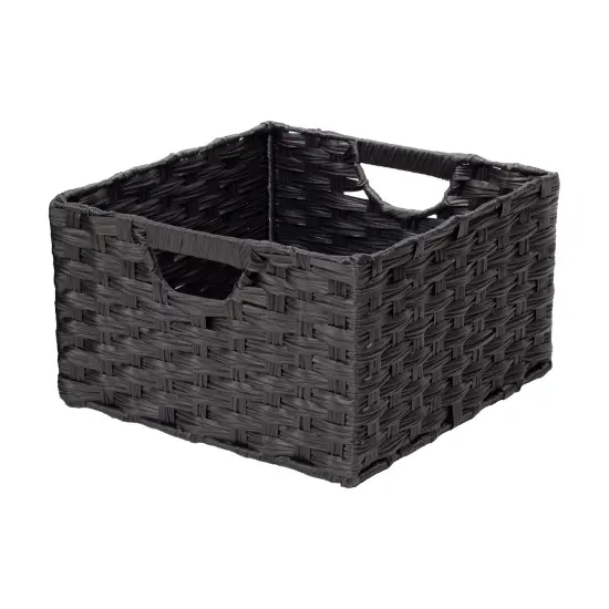 Seville Classics Handwoven Basket (2-Pack) Black {5}