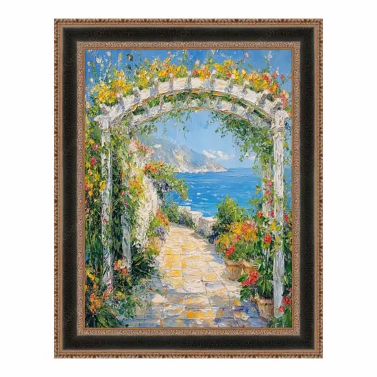 Antique Gold Black Leather Picture Frame 22x30 frame {1}