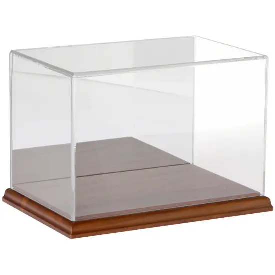 Plymor Clear Acrylic Display Case, 9" W x 6" D x 6" H Hardwood (Mirrored) {1}