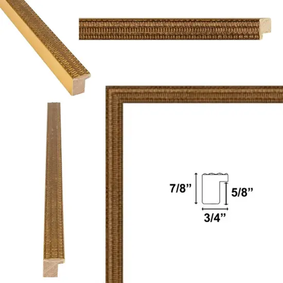 Contemporary Modern Slim Bright Gold Pebbled Texture Picture Frame 9x9 frame {3}