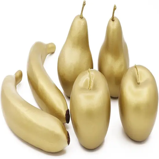 6Pcs Lifelike Fake Fruits - Golden {2}