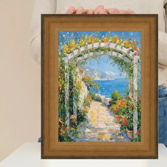 Wide Scoop Brushed Gold Picture Frame 30x40 frame {7}