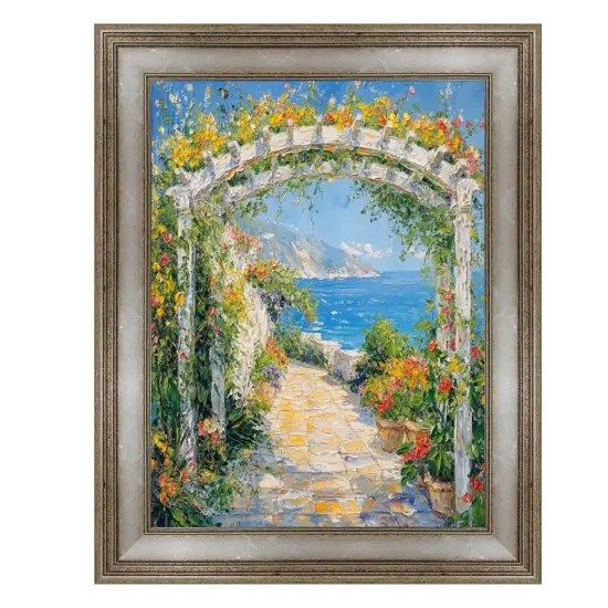 Vintage Antique Silver Flat Panel Picture Frame 12x36 frame {1}