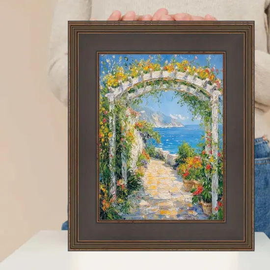 Wide Gold Black Flat Panel Picture Frame 16x16 frame {1}