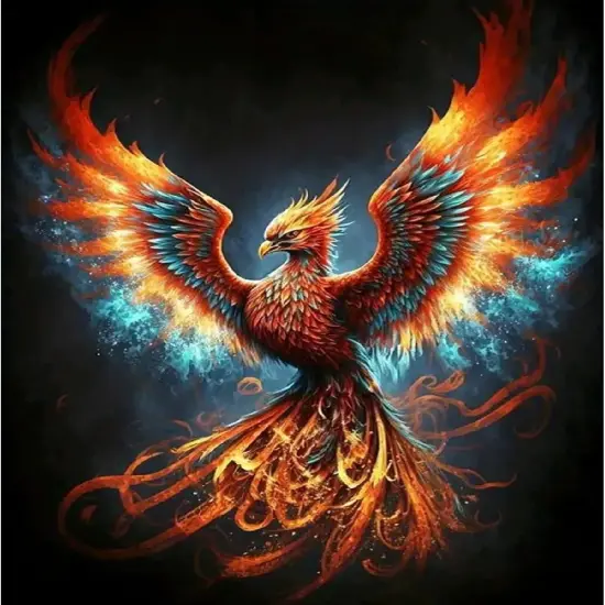 Phoenix Diamond Art Kits for Adults,DIY 5D Fire Phoenix Diamond Painting Kits for Beginners, Round Full Drill Diamond Dots Paintings,Diamonds Pictures Gem Art Crafts Home Decor 16x12IN {1}