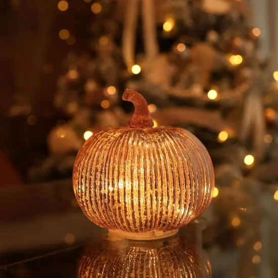 Rosegold Thanksgiving Decorative Artificial Pumpkins {1}