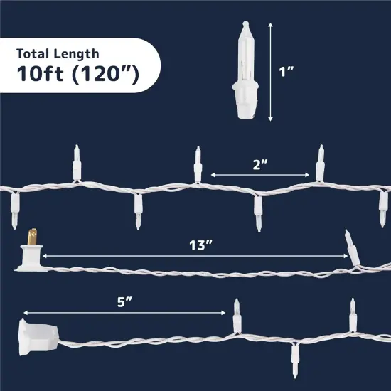 20 ft 100-Count Clear Warm White Christmas Lights {3}