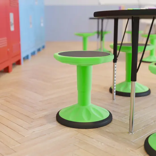 Emma and Oliver Saylor Height Adjustable Active Motion Stool for Kids with Weighted Rubber Non-Slip Bottom Red {9}