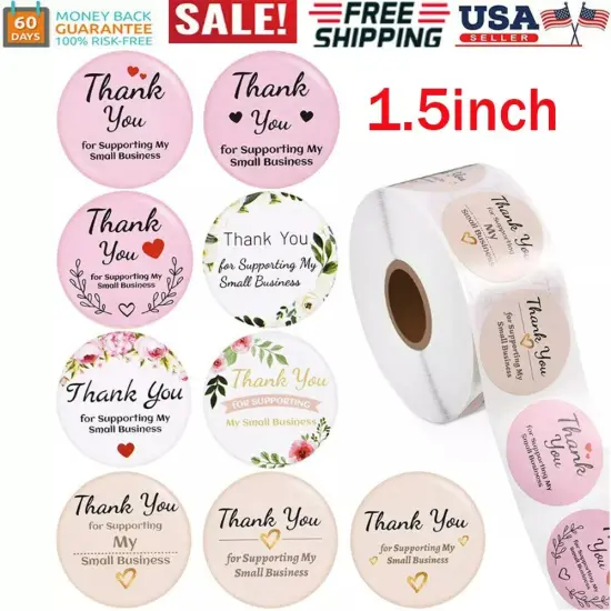 1.5'' Thank You for Supporting My Small Business Stickers 500PCS/Roll 9 Design {4}