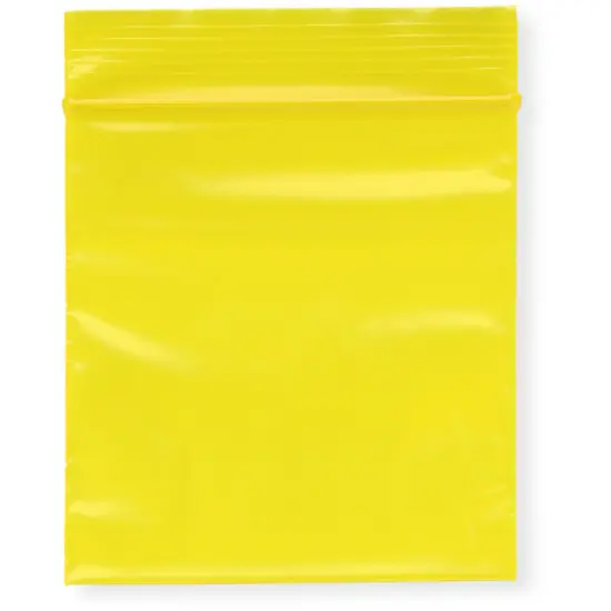 Plymor 3" x 3", Yellow 2 Mil Zipper Reclosable Plastic Bags {1}