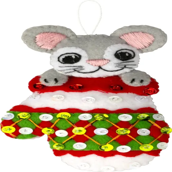 Bucilla Felt Ornaments Applique Kit Set Of 6-Paws & Whiskers {5}