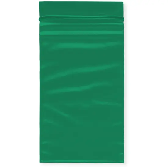 Plymor 3" x 5", Green 2 Mil Zipper Reclosable Plastic Bags {1}