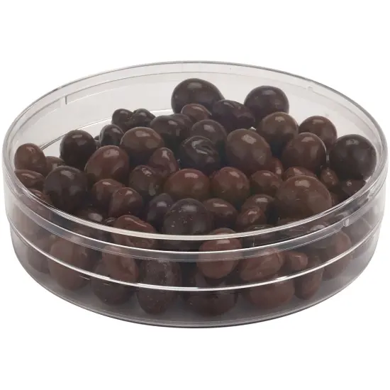 Pioneer Plastics 173C Clear Round Plastic Container with Frosted Bottom, 6" W x 1.375" H {3}