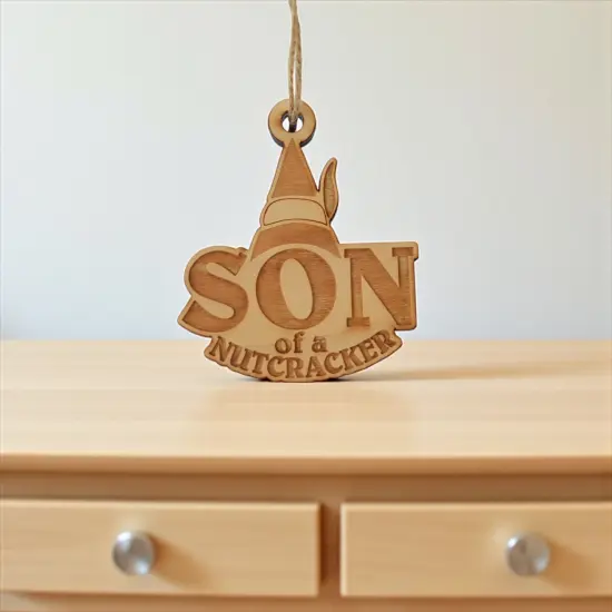 Ornament - Son of a Nutcracker - Raw Wood 3x3in {2}