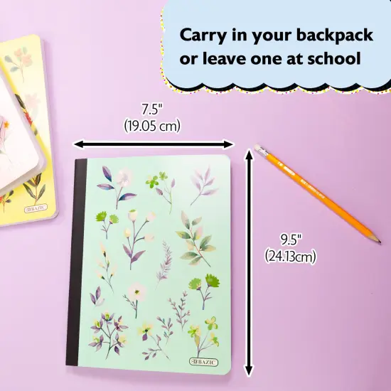 BAZIC C/R 100 Ct. Floral Composition Book {2}