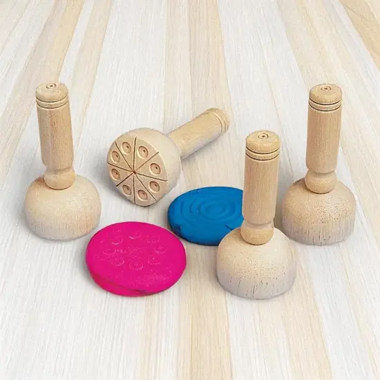 School Smart Wooden Clay Stamps, Set of 4 {6}