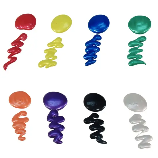 Sax Versatemp Heavy-Bodied Tempera Paint, 1 Pint Bottles, Assorted Pearlescent Colors, Set of 8 {7}