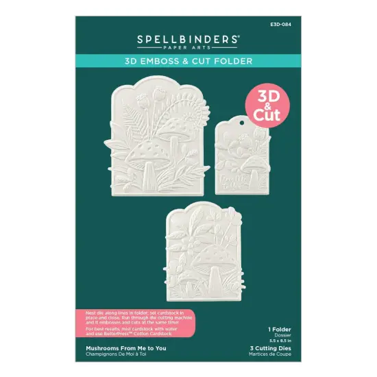 Spellbinders 3D Embossing Folder From Sealed 3D Botanicals-Mushrooms From Me To You {1}