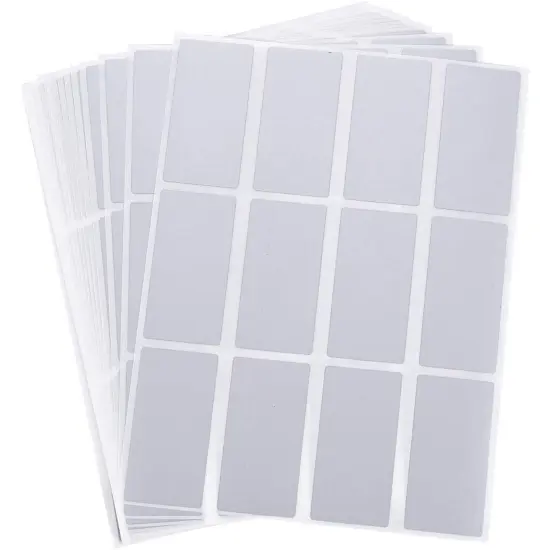 300 Pack Scratch Off Stickers, Self Adhesive DIY Rectangle Labels, Silver, 2 x 1 in. {1}