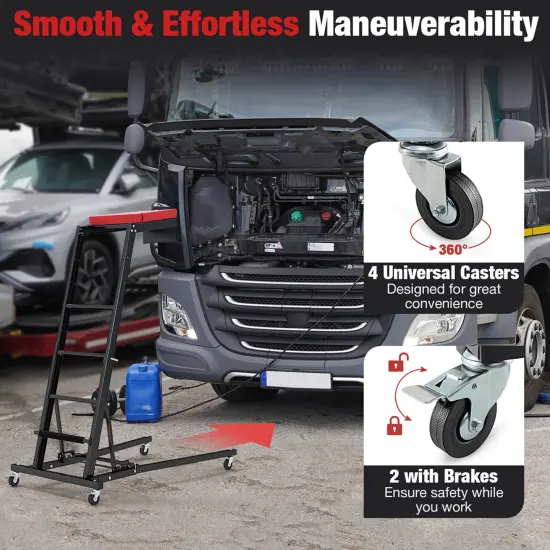 Costway Foldable Topside Automotive Engine Creeper with 45"-66" Adjustable Height {6}