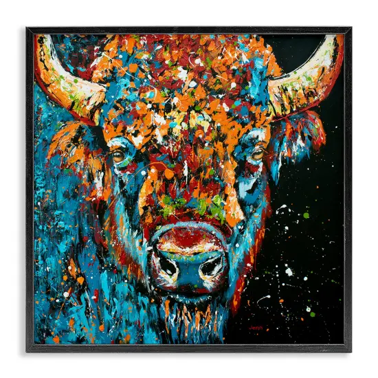 Stupell Industries Modern Bison Street StyleFramed Giclee Art White Frame {7}