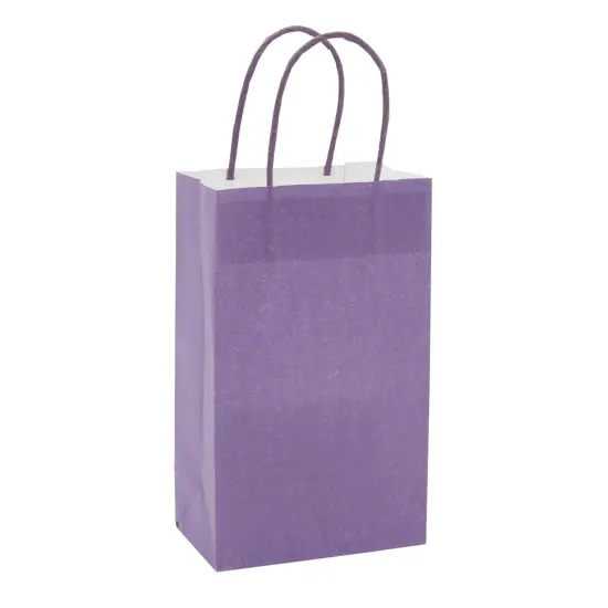 25-Pack Purple Gift Bags with Handles, 5.5x3.2x9-Inch Paper Goodie Bags for Party Favors and Treats, Birthday Party Supplies {6}