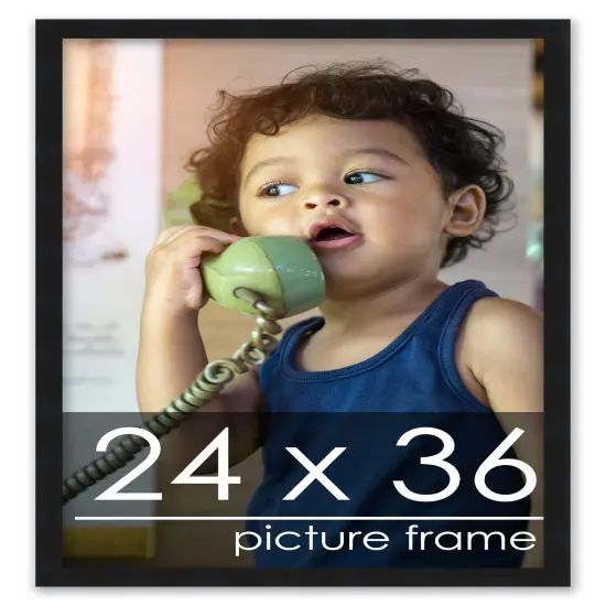 Classic Modern Black Picture Frame - UV Acrylic, Foam Board Backing, Hanging Hardware {1}