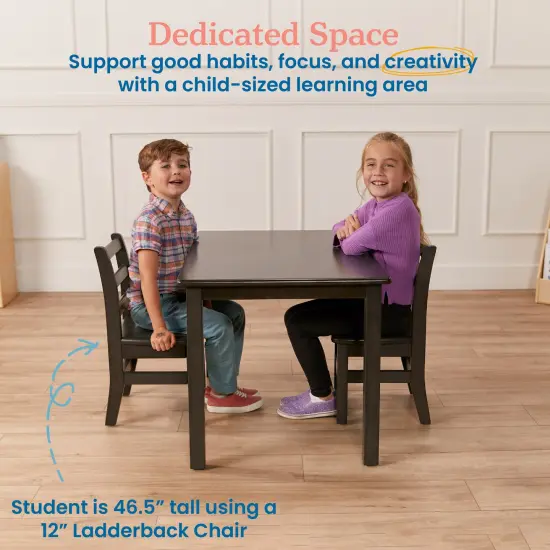 24in x 36in Rectangular Hardwood Table with 22in Legs, Kids Furniture Grey Wash {3}
