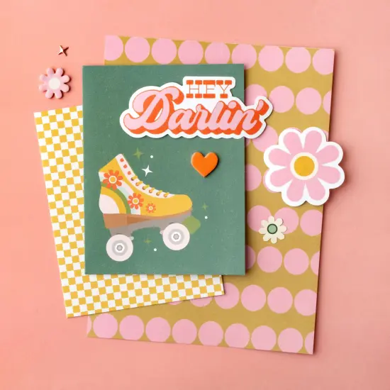 American Crafts A2 Cards W/Envelopes (4.375"X5.75") 40/Box-Jen Hadfield Groovy Darlin' {4}