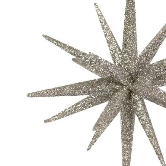 Northlight Sparkling Glitter Starburst Hanging Christmas Ornament - 6" - Silver {5}