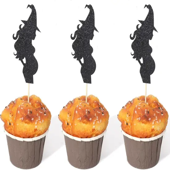Halloween Witch Baby Shower Cupcake Toppers {1}