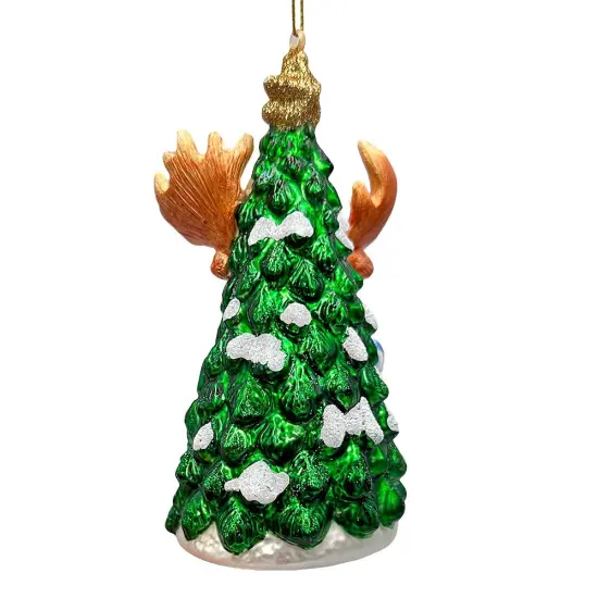 Cozy and Cute Sweater Moose Glass Christmas Ornament, Farmhouse Elk Tree Decoration {6}