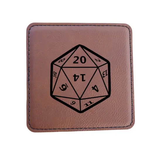 Coaster - D20 - SET OF 2 - Leather or Stitched Cork Stitched Cork/Black {5}