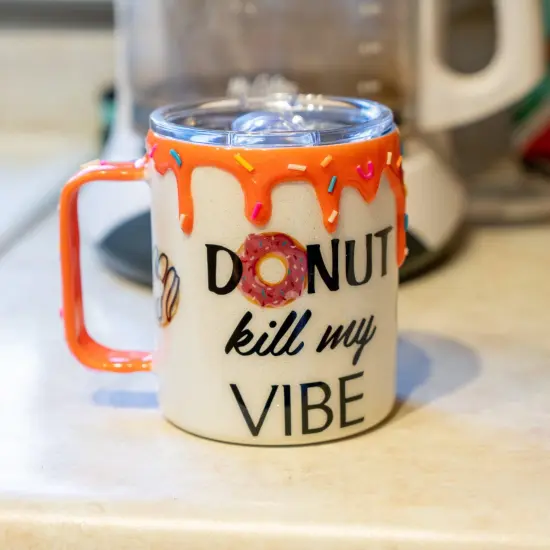 Makerflo 12 oz Stainless Steel Camper Mug with Clear Splash Proof Lid, Craft-Ready for DIY Gifts & Personalization (Epoxy, UV DTF, Vinyl, and Laser Engraving) {7}