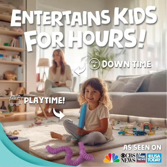 4 Pieces | Hours of Fun for Kids | Imaginative Play & Stimulating Creative Learning | Toddler Sensory Toys | Tons of Ways to Play | Connect, Stretch, Twist & Pop {3}