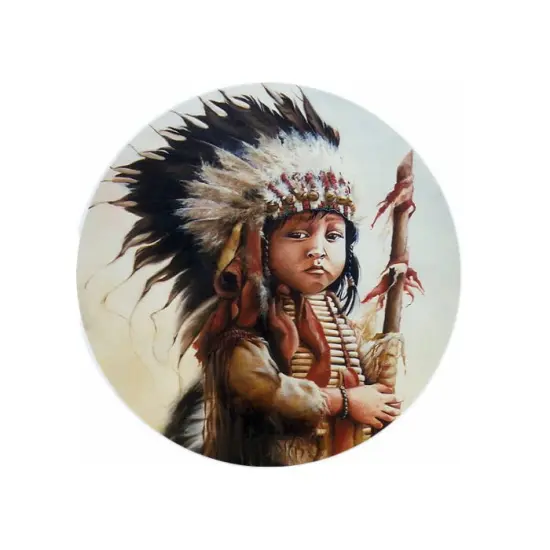 Native American Becoming Brave Ceramic Car Coaster Set 2.56" (2 Pack) {1}