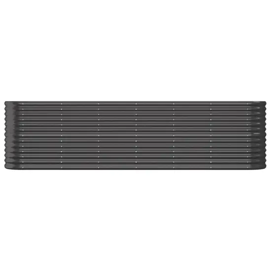 vidaXL Garden Raised Bed Powder-coated Steel 102.4"x15.7"x26.8" Anthracite {3}