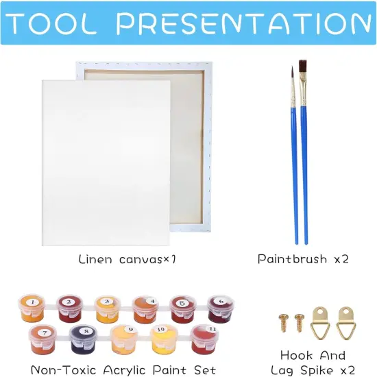 Framed Paint by Numbers Kit for Adults & Beginner - 8x8 Inch Canvas Valentine's Day Paint by Numbers - Gnome Educational & Creative Art Set for Beginners - Perfect for Home Wall Decoration {4}