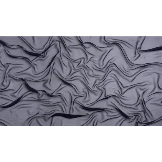 1 Yard Navy Crinkled Silk Chiffon Fabric Sheer Lightweight Ideal for Luxury Fashion, 43 Inches Wide {3}