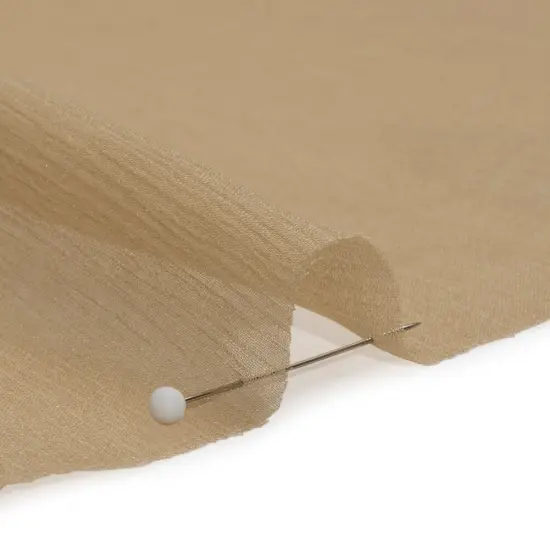 1 Yard Crinkled Silk Chiffon Cornstalk Lightweight Sheer Fabric 43" Wide Premium Collection {3}