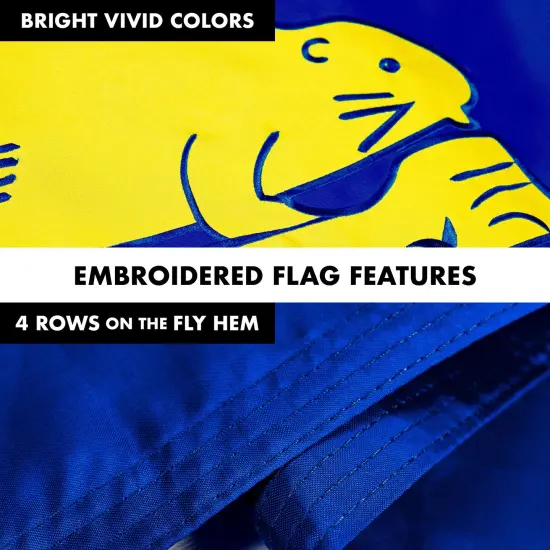 G128 - 6 Feet Tangle Free Spinning Flagpole (Silver) Oregon Double Sided Brass Grommets Embroidered 3x5 ft (Flag Included) Aluminum Flag Pole {5}